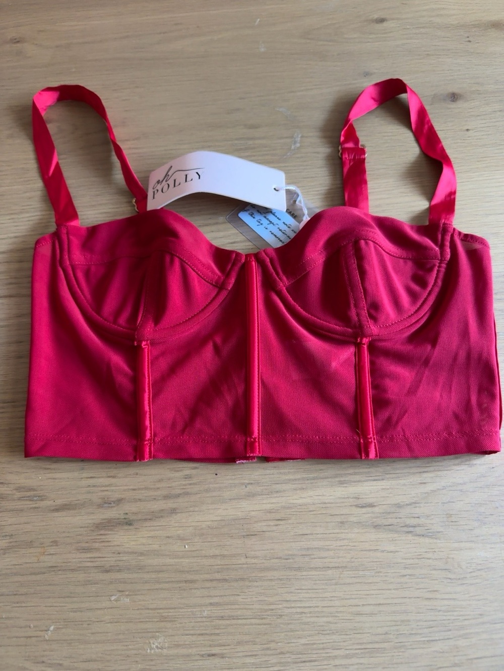 Oh Polly Neon Pink Longline Underwire Bustier Top